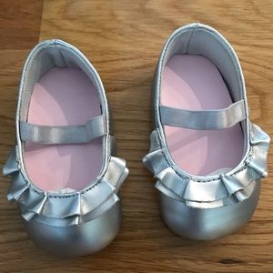 Silver crib shoes